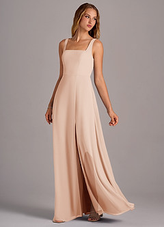 Azazie Debra Abiti da Damigella Abito Convertibile A-Line in Chiffon Con Tasche Rosa Inglese image2