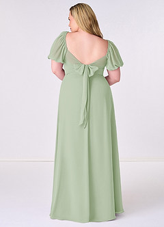 Barbie ♥ Azazie Bridesmaid Dresses Dusty Sage A-Line Pleated Chiffon Dress image8