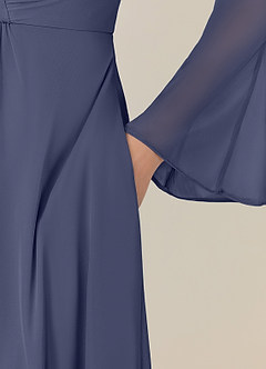 Azazie Teraso Mother of the Bride Dresses Stormy A-Line Pleated Mesh Dress image8