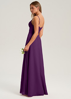 Azazie Terese Bridesmaid Dresses Grape A-Line Pleated Chiffon Dress image5