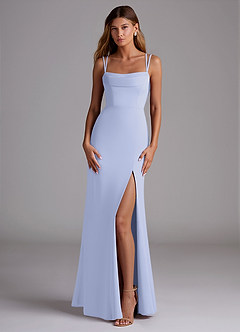 Azazie Callan Bridesmaid Dresses Lavender Mermaid Pleated Chiffon Convertible Dress image3