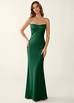 Miniqueadom Emerald Green Open Back Satin Party Dress image3