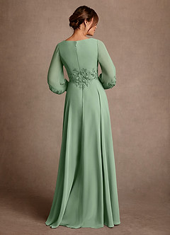 Azazie Yorba Mother of the Bride Dresses Matcha A-Line Lace Chiffon Dress image3