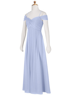 Azazie Kaitlynn Junior Ice A-Line Off the Shoulder Chiffon Dress image9