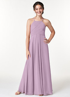 Azazie Ginger Junior Wisteria A-Line Pleated Chiffon Dress image1