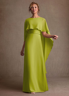 Azazie Marilla Mère de la mariée Robes Robe Trapèze en Mousseline de soie Plissée Citronnelle image1