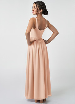 Azazie Keyla Junior A-Linie Plissee Chiffon Kleid Englisches Rosa image4