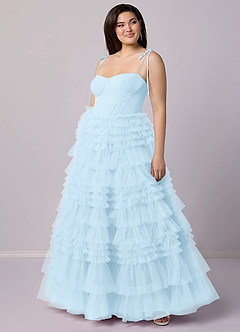 Barbie ♥ Azazie Bridesmaid Dresses Sky Blue A-Line Sweetheart Neckline Tulle Dress image9