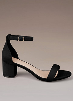 front One-Strap Buckle Block Heel Sandals