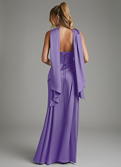 Azazie Gabriela Robes de demoiselle d'honneur Robe Trapèze en Satin extensible Corset Tahiti image2