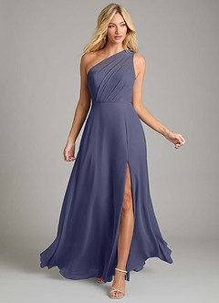 Azazie Phaedra Bridesmaid Dresses Stormy A-Line One Shoulder Chiffon Dress image4