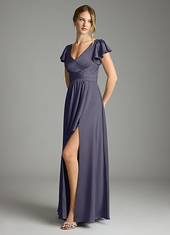 Azazie Omari Bridesmaid Dresses Stormy A-Line Stretch Satin Dress image4