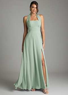 Azazie Tamira Suknie dla druhen Linia A Pofałdowany Szyfon Do ziemi Sukienka image1