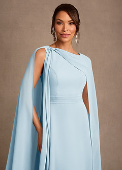 Azazie Liddie vestidos de madre de la novia Vestido de Azul Cielo de Gasa de Corte en A con Plisado image6