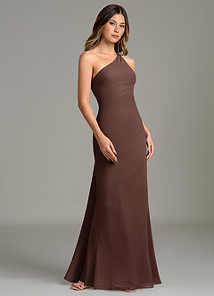 Azazie Juniper Bridesmaid Dresses Ganache Mermaid One Shoulder Chiffon Dress image5