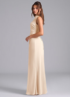 Azazie Evadne Bridesmaid Dresses White Alabaster A-Line Pleated Chiffon Dress image6