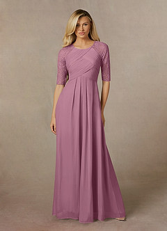 Azazie Raelyn Mother of the Bride Dresses Vintage Mauve A-Line Lace Mesh Dress image4