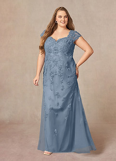 Azazie Marbella 신부의 어머니 드레스 인어 레이스 바닥 길이 드레스 image10