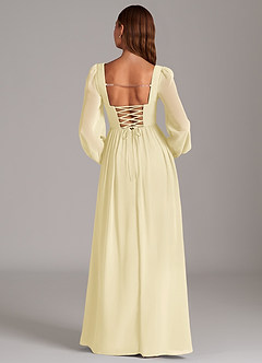 Azazie Maree Bridesmaid Dresses Lemon Sorbet A-Line Corset Chiffon Dress image6