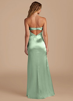 Azazie Leonis Bridesmaid Dresses Matcha Mermaid Pleated Metallic Satin Convertible Dress image6