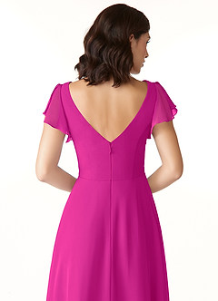 Azazie Omari Brudtärnklänningar Klänning av A-Line i Chiffong Fuchsia image8