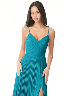 Azazie Vini Bridesmaid Dresses Jade A-Line V-Neck Pleated Chiffon Dress image6
