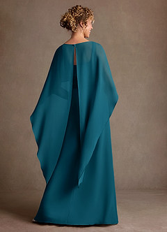 Azazie Marilla Mother of the Bride Dresses Ink Blue A-Line Pleated Chiffon Dress image3