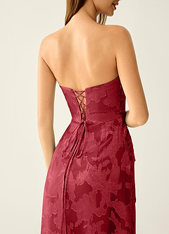 Arabella Grace Coral Pink Glitzerndes Jacquard-Korsett-Abendkleid image6