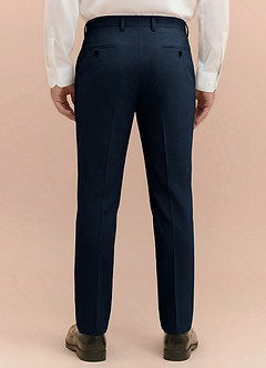 front Miles Navy Blue Seersucker Dress Pants