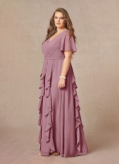 Azazie Watson Mother of the Bride Dresses Vintage Mauve A-Line V-Neck Chiffon Dress image8