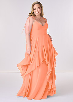 Barbie ♥ Azazie Bridesmaid Dresses Sunset A-Line Bow Chiffon Dress image6