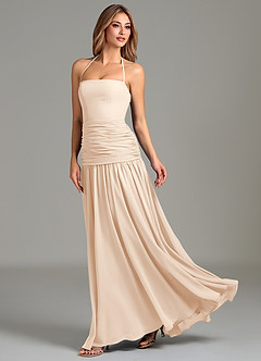Azazie Vashti Bridesmaid Dresses White Alabaster A-Line Chiffon Dress image5