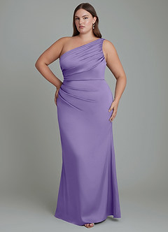 Azazie Akilah Bridesmaid Dresses Tahiti Mermaid One Shoulder Stretch Satin Dress image8