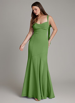Azazie Carlotta Brautjungfernkleider Meerjungfrau-Linie Herzausschnitt Chiffon Kleid Basilikum image5