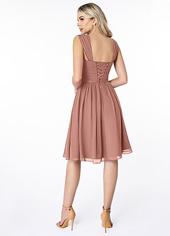Azazie Angie Bridesmaid Dresses Cedar Rose A-Line Corset Chiffon Dress image2