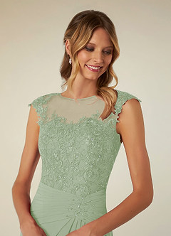 Azazie Libby Mother of the Bride Dresses Dusty Sage A-Line Scoop Sequins Chiffon Dress image5