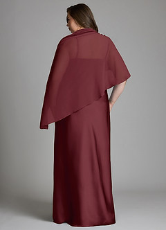 Azazie Jaleesa Bridesmaid Dresses Cabernet Sheath High Neck Stretch Satin Dress image12