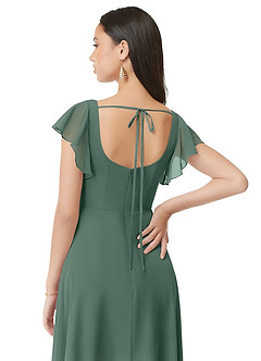 Azazie Bondi Brautjungfernkleider A-Linie Gestreift Chiffon Kleid Seemoos image2