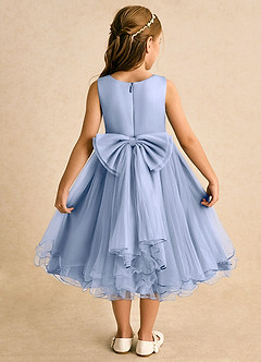 Azazie Lass Flower Girl Dresses Ice A-Line Bow Tulle Dress image1