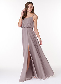 Azazie Lupe Final Sale Dusk A-Line Scoop Blouson Chiffon Dress image3