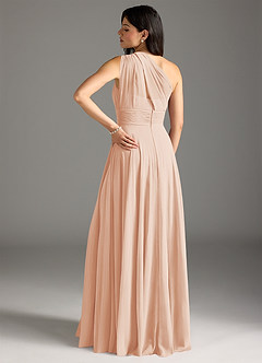 Azazie Charlize Bridesmaid Dresses English Rose A-Line One Shoulder Chiffon Dress image2