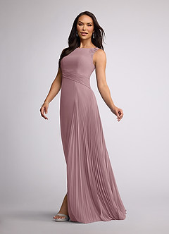 Azazie Galvan vestidos de madre de la novia Vestido de Rosa Polvorienta de Gasa de Corte En A con Lentejuela image2