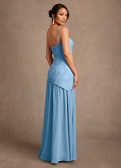 Azazie Flossie Mother of the Bride Dresses Steel Blue A-Line Pleated Chiffon Dress image5