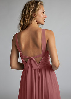 Azazie Aziza Bridesmaid Dresses Amethyst A-Line V-Neck Pleated Chiffon Dress image6