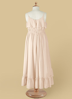 Azazie Karmen Flower Girl Dresses White Alabaster A-Line Ruched Chiffon Dress image9
