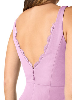Azazie Verami Robes de demoiselle d'honneur Robe Sirène en Maille Dentelle Rose Bonbon image5