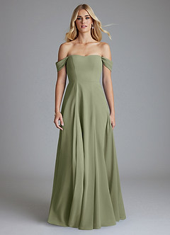 Azazie Seriana Final Sale Black A-Line Off the Shoulder Chiffon Dress image5
