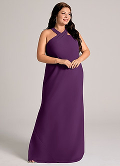 Azazie Doretta Brautjungfernkleider Meerjungfrau-Linie Plissee Chiffon Kleid Traube image10