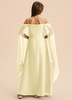 Azazie Moana Junior Linia A Pofałdowany Szyfon Długość podłogi Młodsza druhna Sukienka image5