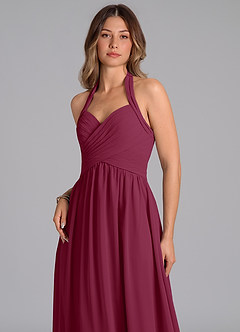 Azazie Darlyn Bridesmaid Dresses Mulberry A-Line Sweetheart Neckline Chiffon Dress image7